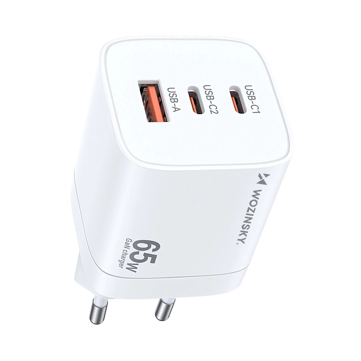 Incarcator priza Wozinsky Cgwcw 65W Gan Usb-a / 2 X Usb-c - Alb