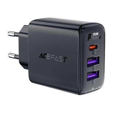 Incarcator Acefast A57 PD 35W Gan 2 X Usb-a + Usb-c cu 3 Ports - Negru