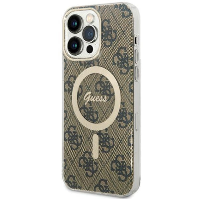 Husa Guess IML 4G Magsafe pentru iPhone 15 Pro Max - Maro