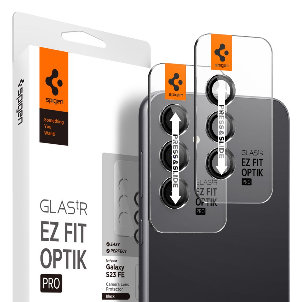 Husa Spigen Glas.tr EZ Fit Optik Camera Protector pentru Samsung Galaxy S23 FE - Negru 2 Pcs.