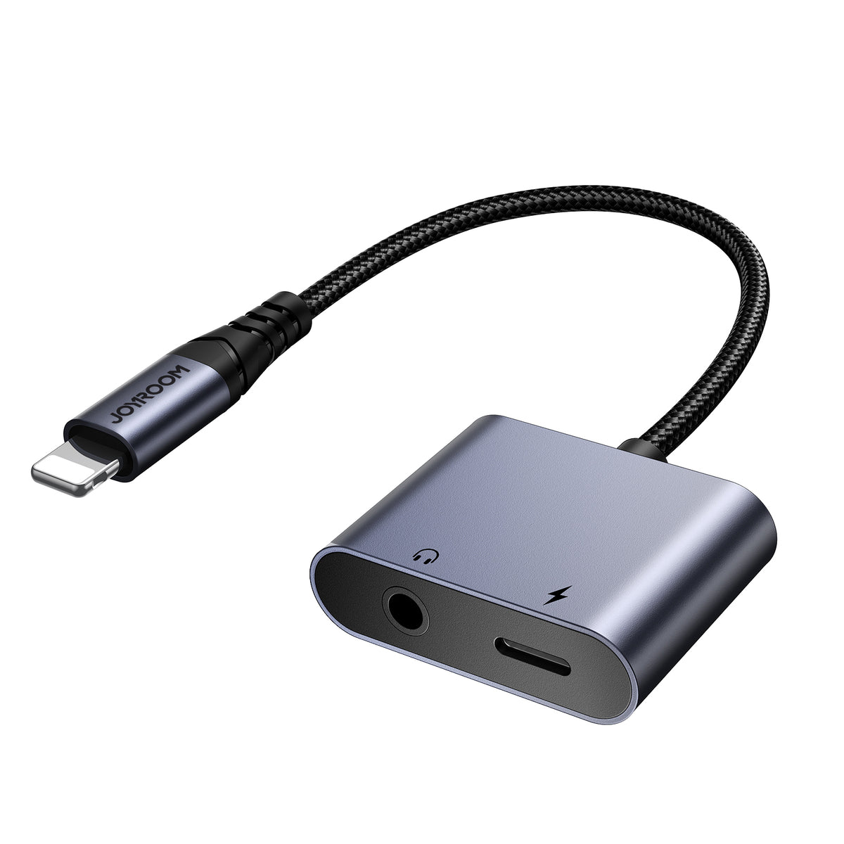 Adaptor Joyroom Lightning To Lightning / 3.5 Mm Mini Jack DAC 2in1 - Negru