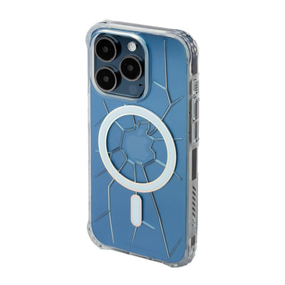 Husa Magsafe Kingxbar PQY Crack Series Silicone pentru iPhone 15 Pro Max - Transparent