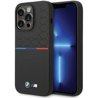 Husa BMW Silicone Pattern iPhone 15 Pro - Negru