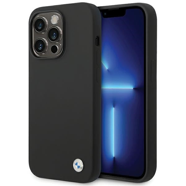 Husa BMW Silicone Metal Logo pentru iPhone 15 Pro - Negru