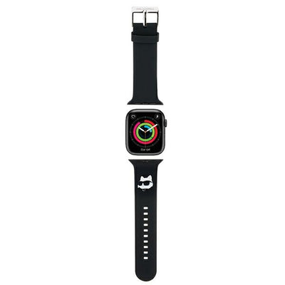Curea Karl Lagerfeld 3D Rubber Choupette Head pentru Apple Watch 42/44/45/49mm - Negru