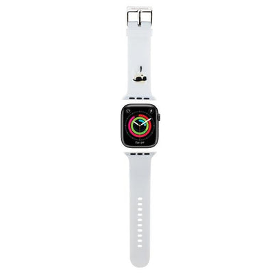 Curea Karl Lagerfeld 3D Rubber Karl Head pentru Apple Watch 38/40/41mm - Alb