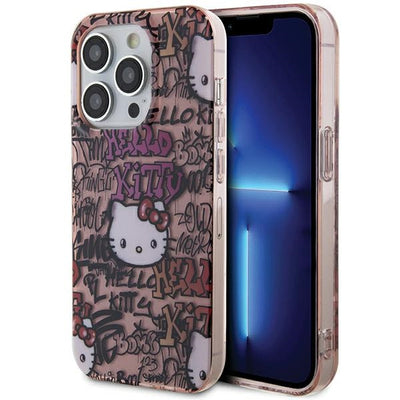 Husa Hello Kitty IML Tags Graffiti pentru iPhone 14 Pro Max - Roz