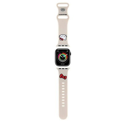Curea Hello Kitty Silicone Kitty Head pentru Apple Watch 38/40/41mm - Bej