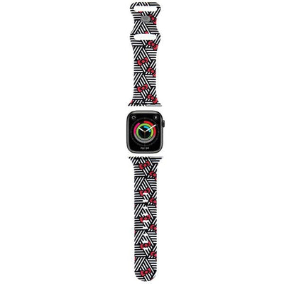 Curea Hello Kitty Silicone Bows & Stripes pentru Apple Watch 38/40/41mm - Negru