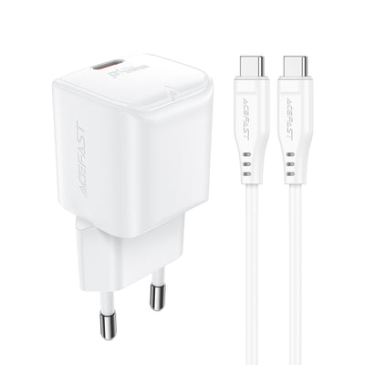 Cablu Acefast A73 Mini PD 20W Gan Incarcator priza + Usb-c - Alb