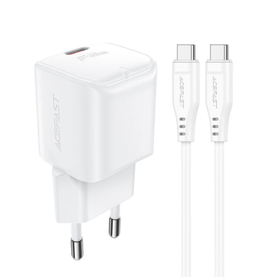 Cablu Acefast A77 Mini PD 30W Gan Incarcator priza + Usb-c - Alb