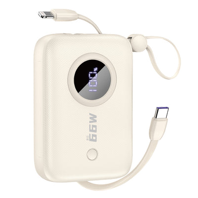 Cablu Dudao K14 10000mAh Acumulator extern cu Usb-c / Lightning - Bej