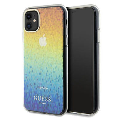 Husa Guess IML Faceted Mirror Disco Iridescent pentru iPhone 11 / Xr - Multicolor