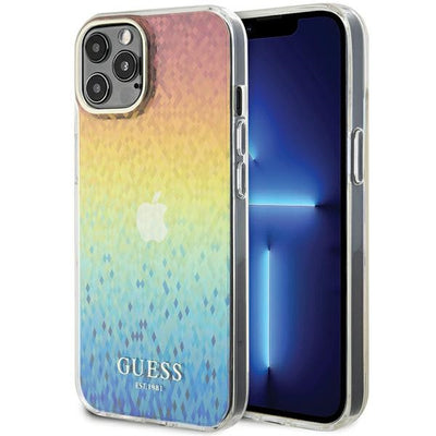 Husa Guess IML Faceted Mirror Disco Iridescent pentru iPhone 12/12 Pro - Multicolor