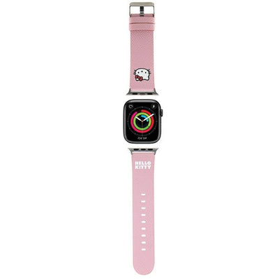 Curea Hello Kitty Kitty Head pentru Apple Watch 38/40/41mm - Roz
