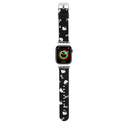 Curea Hello Kitty Heads & Bows Pattern pentru Apple Watch 38/40/41mm - Negru