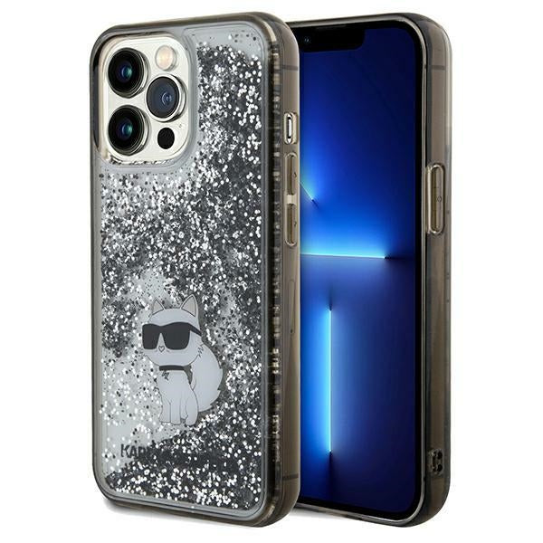 Husa Karl Lagerfeld Liquid Glitter Choupette pentru iPhone 13 Pro Max - Transparent