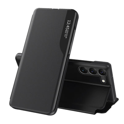 Husa Eco Leather View pentru Xiaomi Poco C65 / Redmi 13C cu Flap - Negru