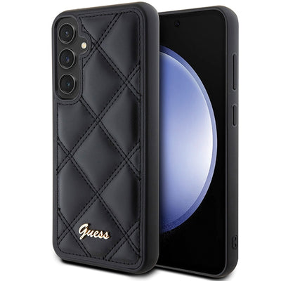 Husa Guess S23 FE S711 Negru/Negru Hardcase Quilted Metal Logo