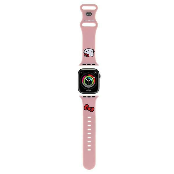 Curea Hello Kitty Silicone Kitty Head pentru Apple Watch 42/44/45/49mm - Roz