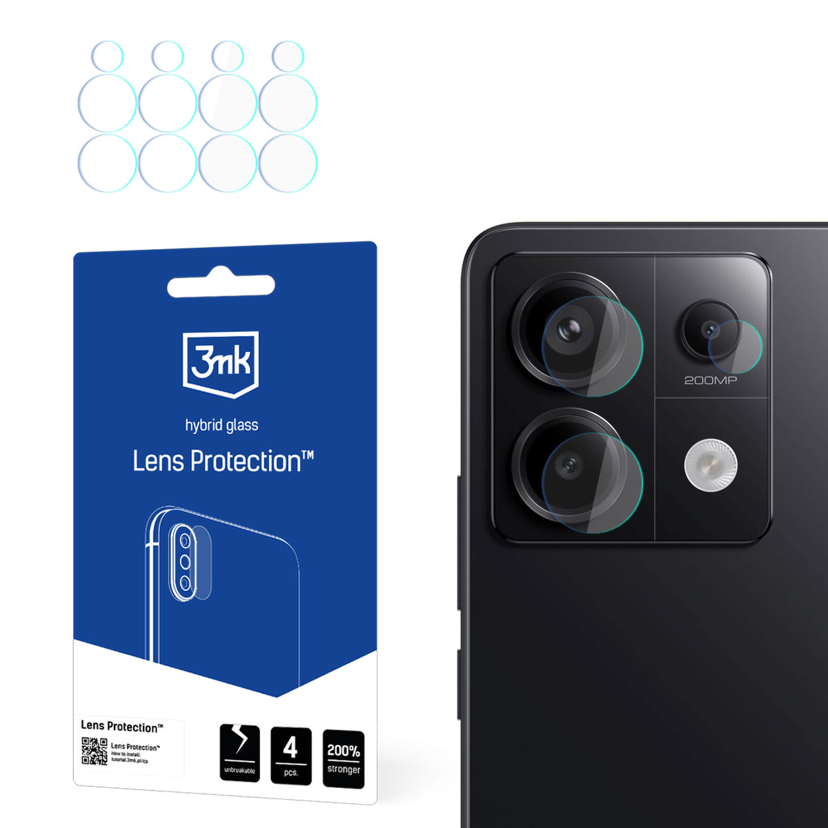 Folie 3mk Lens Protection™ Hybrid Camera Glass pentru Redmi Note 13 Pro