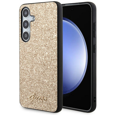 Husa Guess Glitter Script pentru Samsung Galaxy S24 - Auriu