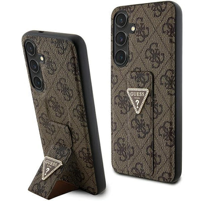 Suport auto Guess Guhcs24spgs4tdw S24 S921 Maro/Maro Hardcase Grip Stand 4G Triangle Strass