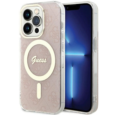 Husa Guess IML 4G Magsafe pentru iPhone 15 Pro - Roz