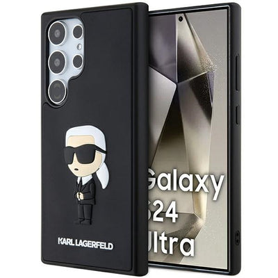 Husa Karl Lagerfeld 3D Rubber Ikonik pentru Samsung Galaxy S24 Ultra - Negru