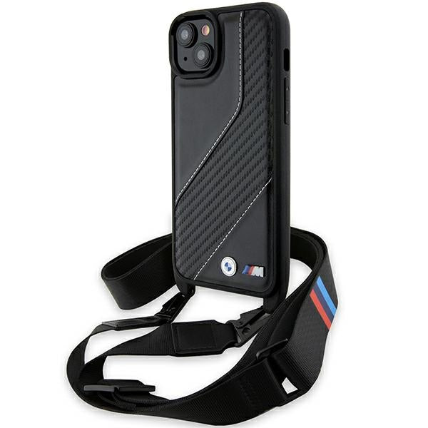Husa BMW M Edition Carbon Stripe & Curea pentru iPhone 15 / 14 / 13 - Negru