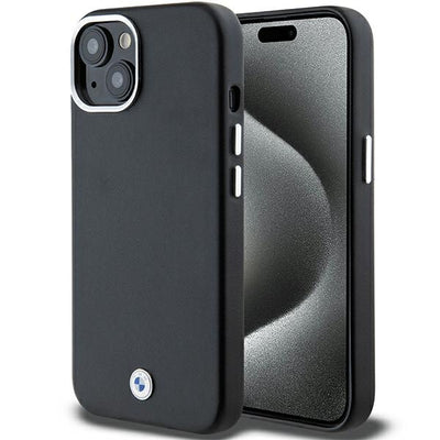 Husa BMW Signature Wrapped Metal Magsafe pentru iPhone 15/14/13 - Negru