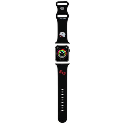 Curea Hello Kitty Silicone Kitty Head pentru Apple Watch 42/44/45/49mm - Negru