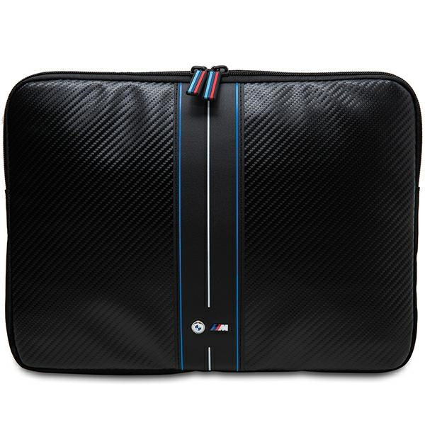 Geanta laptop BMW Carbon & Albastru Stripe 16" - Negru