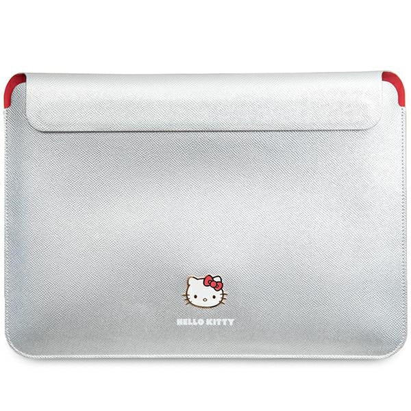 Husa Hello Kitty PU Metal Logo pentru A 14" Laptop - Argintiu