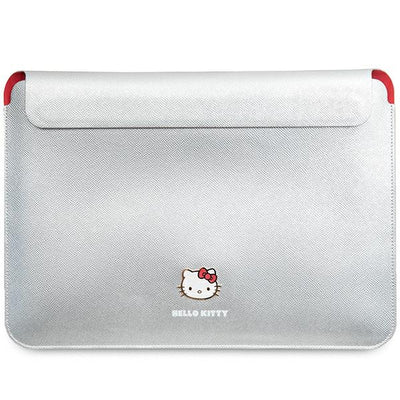Husa Hello Kitty PU Metal Logo pentru A 14" Laptop - Argintiu