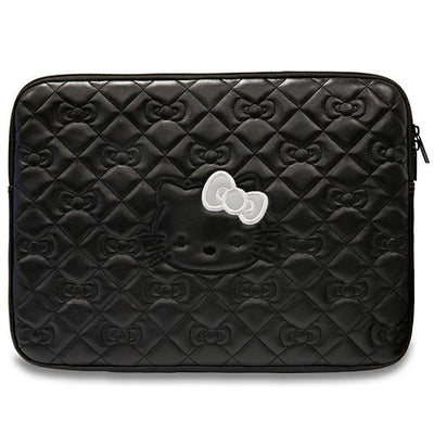 Husa Hello Kitty Zip PU Quilted Bows pentru A 14" Laptop - Negru
