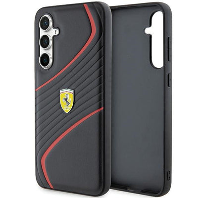 Husa Ferrari Twist Metal Logo pentru Samsung Galaxy S23 FE - Negru