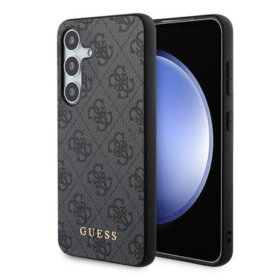 Husa Guess 4G Metal Auriu Logo pentru Samsung Galaxy S24 - Negru