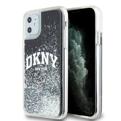Husa Dkny Liquid Glitter Big Logo pentru iPhone 11 / Xr - Negru
