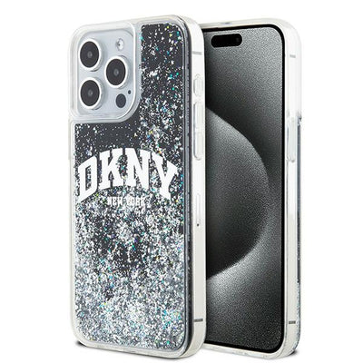 Husa Dkny Liquid Glitter Big Logo iPhone 13 Pro Max - Negru