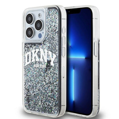 Husa Dkny Liquid Glitter Big Logo iPhone 14 Pro - Negru