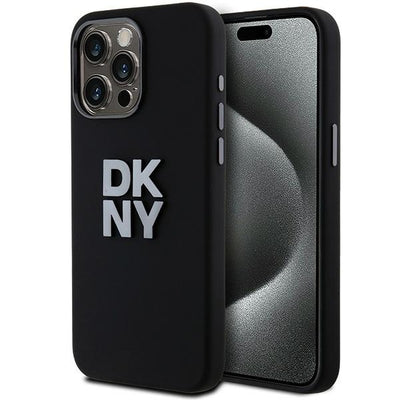 Husa Dkny Liquid Silicone Metal Logo iPhone 15 Pro - Negru