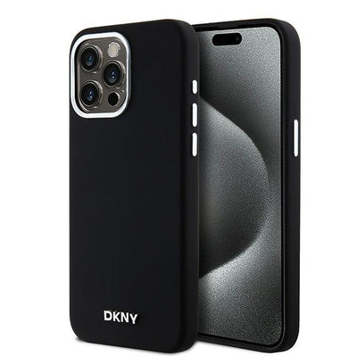 Husa Etui Dkny Liquid Silicone Small Metal Logo Magsafe Na iPhone 14 Pro Max - Czarne