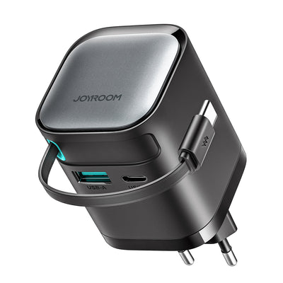 Cablu Joyroom 65W Usb-a Usb-c Gan Incarcator cu Built-in Usb-c - Negru