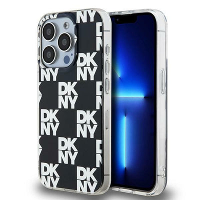 Husa Dkny IML Checkered Mono Pattern pentru iPhone 15 Pro Max - Negru