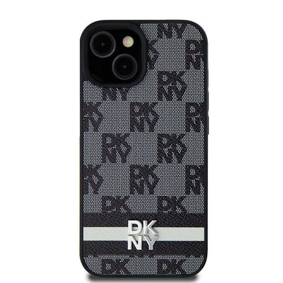 Husa Dkny Leather Checkered Mono Pattern & Printed Stripes pentru Samsung Galaxy S24 Ultra - Negru