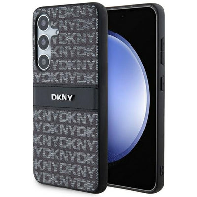 Husa Dkny Leather Mono Stripe & Metal Logo pentru Samsung Galaxy S24+ - Negru