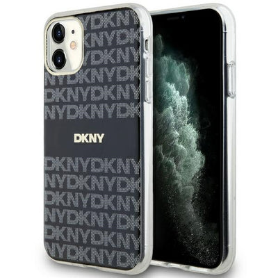 Husa Dkny IML Mono & Stripe Magsafe pentru iPhone 11 / Xr - Negru