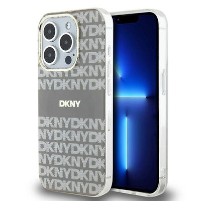 Husa Dkny IML Mono & Stripe Magsafe pentru iPhone 15 Pro - Bej