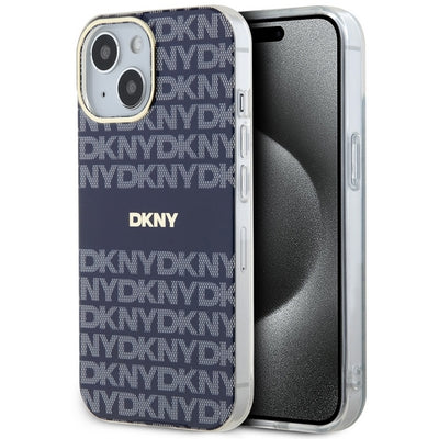 Husa Dkny IML Mono & Stripe Magsafe pentru iPhone 15 / 14 / 13 - Albastru